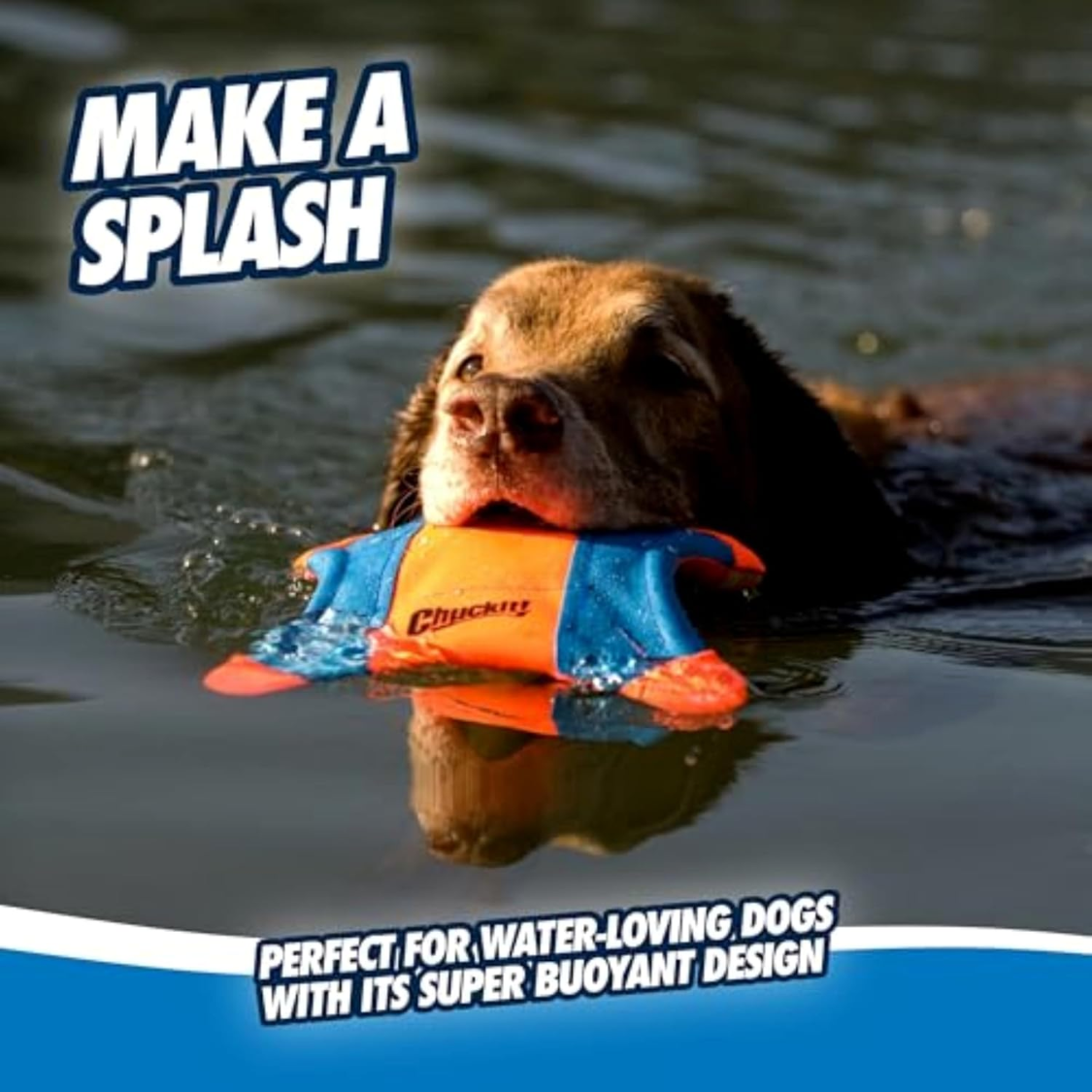 Pawmu Flying Squirrel Fetch Dog Toy - Water Floating Flyer - Soft And