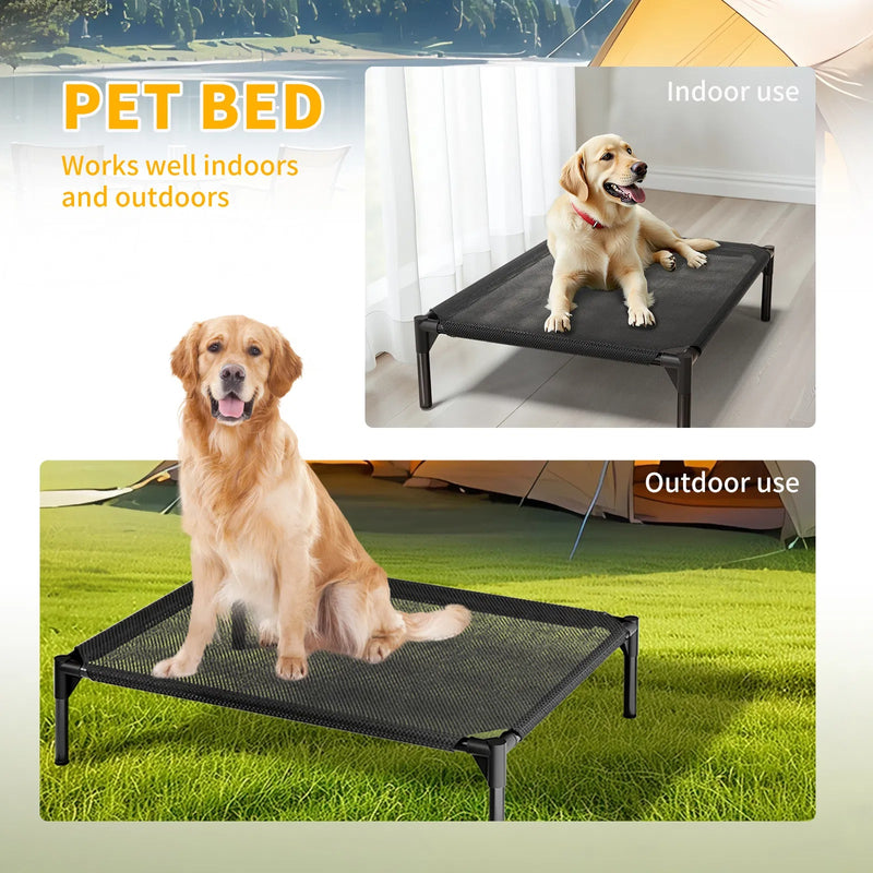 Pawmu Elevated Breathable Mesh Pet Bed, Indoor Or Outdoor Use, Sizes