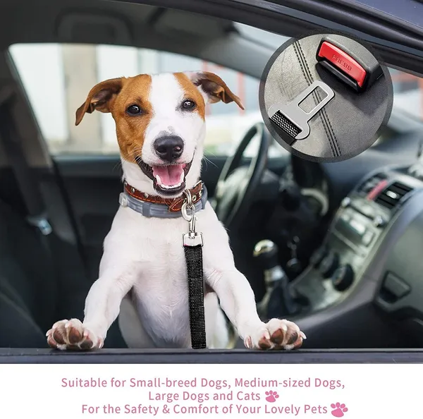 Pawmu 2 Pack Cat Dog Pet Safety Seatbelt Car Vehicle Seat Belt