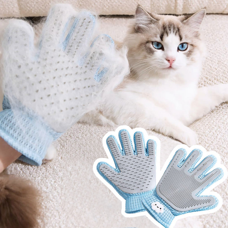 Pawmu 2in1 Double Sided Pet Grooming Glove, Deshedding Massage Brush